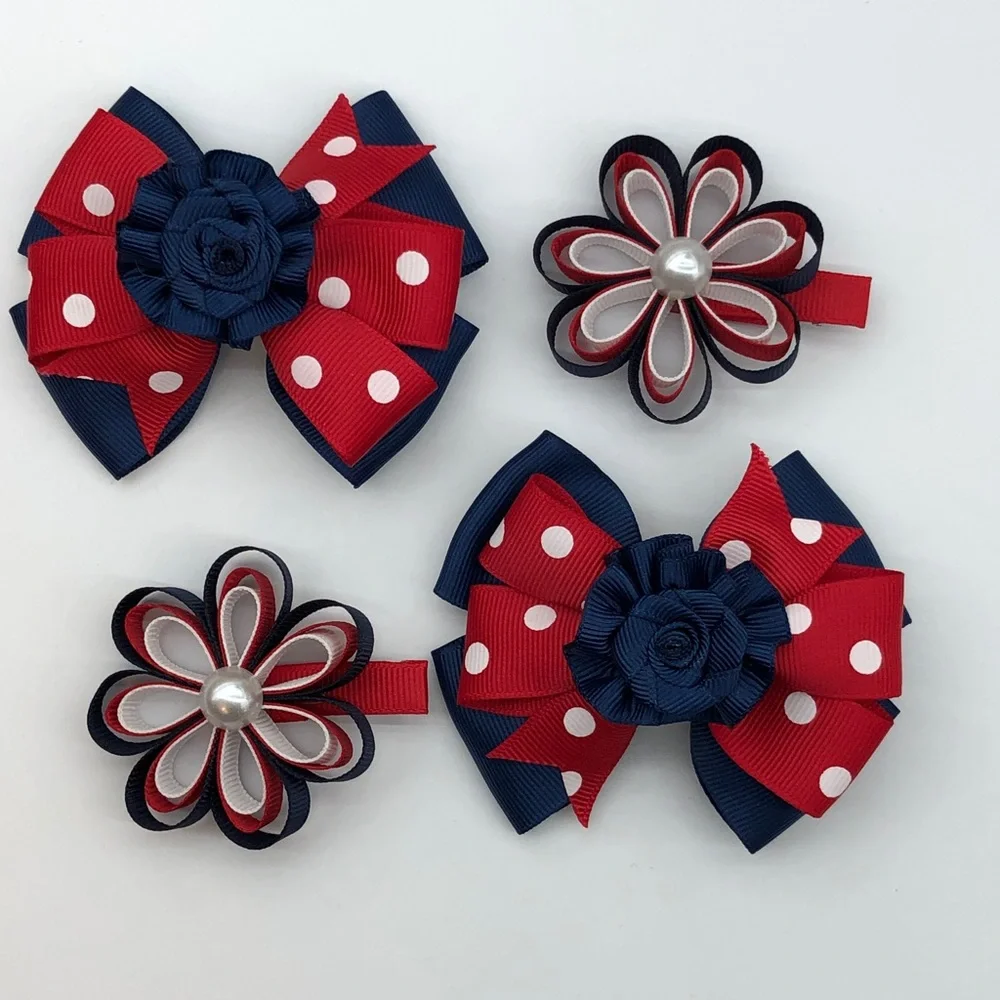 Hair bows (set of four) alligator clips